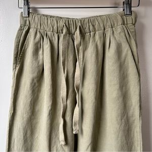 ZARA Linen-Lyocell Barrel Pants Sage Green